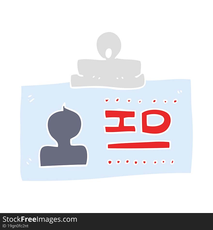 flat color illustration of a cartoon ID badge