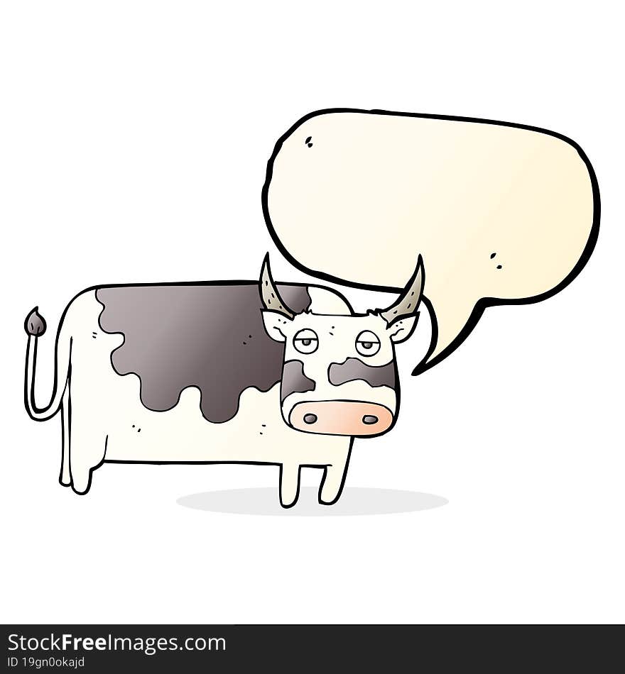 Cartoon Cow With Speech Bubble