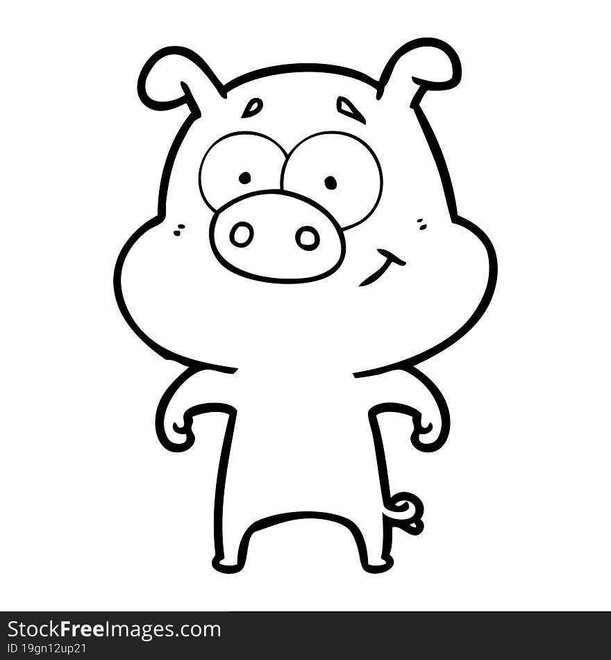 happy cartoon pig. happy cartoon pig