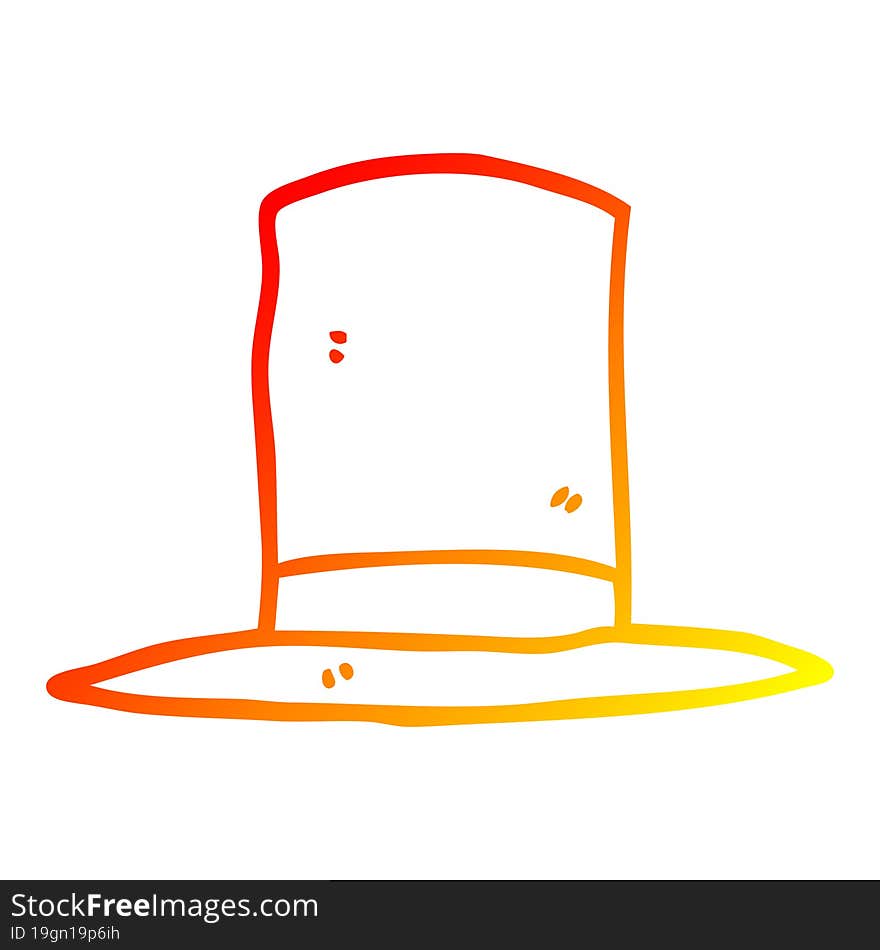 warm gradient line drawing cartoon top hat