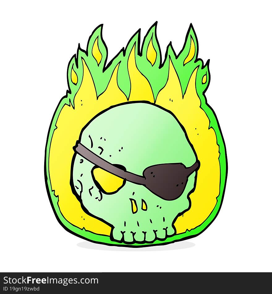 cartoon skull with eye patch