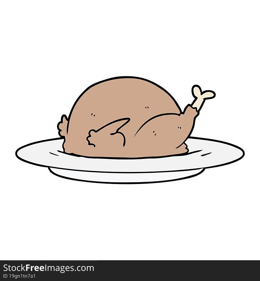 cartoon cooked turkey. cartoon cooked turkey