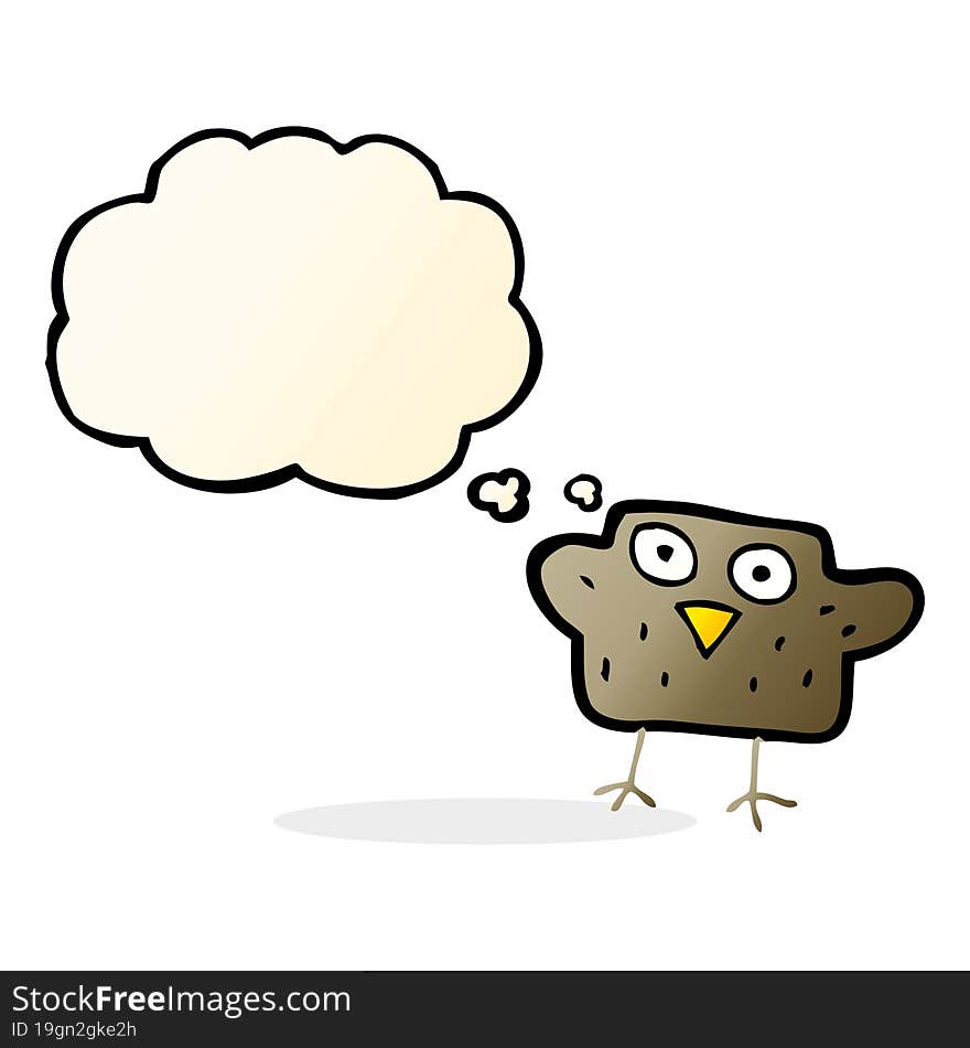 Cartoon Bird With Thought Bubble