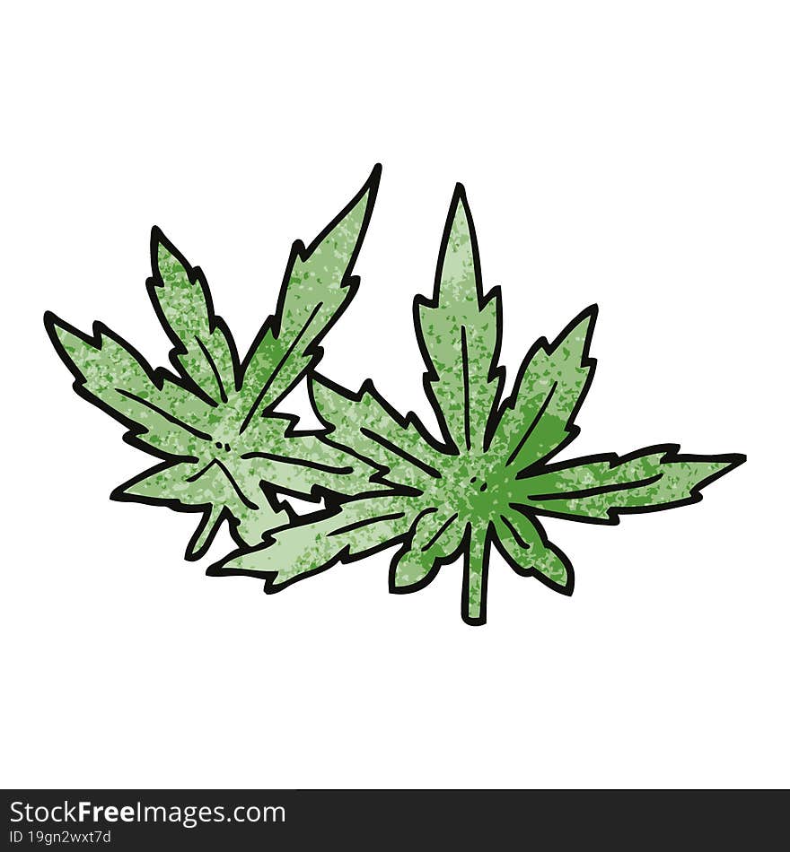 cartoon doodle marijuana leaves