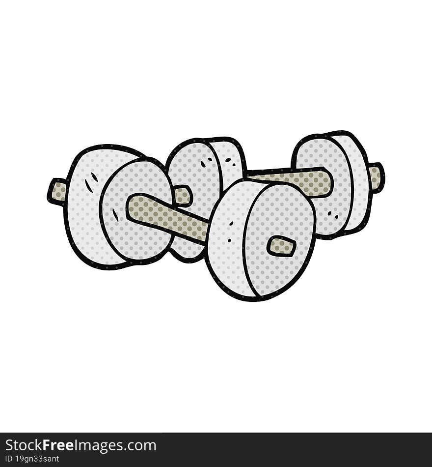 cartoon dumbbells