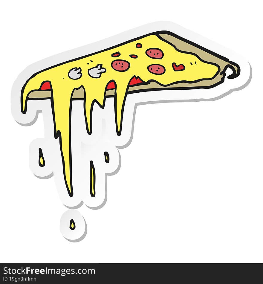 sticker of a cartoon pizza