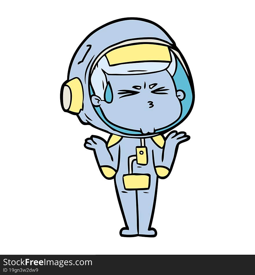 cartoon stressed astronaut. cartoon stressed astronaut