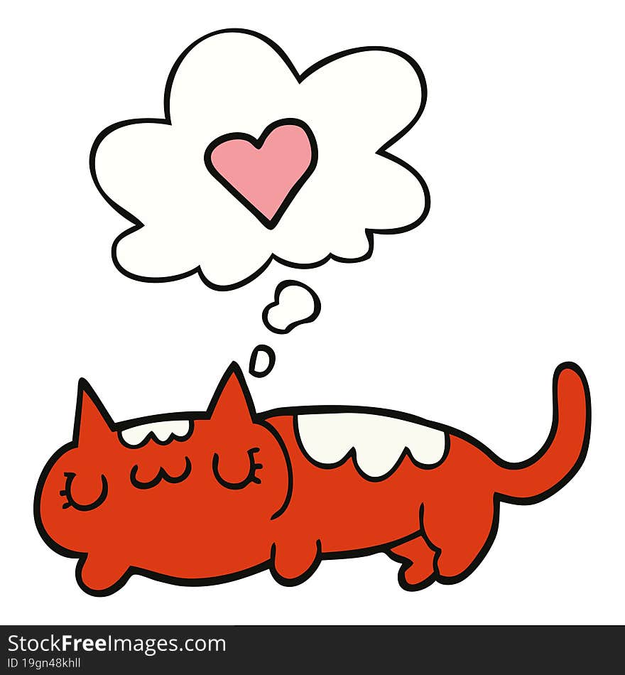 cartoon cat and thought bubble