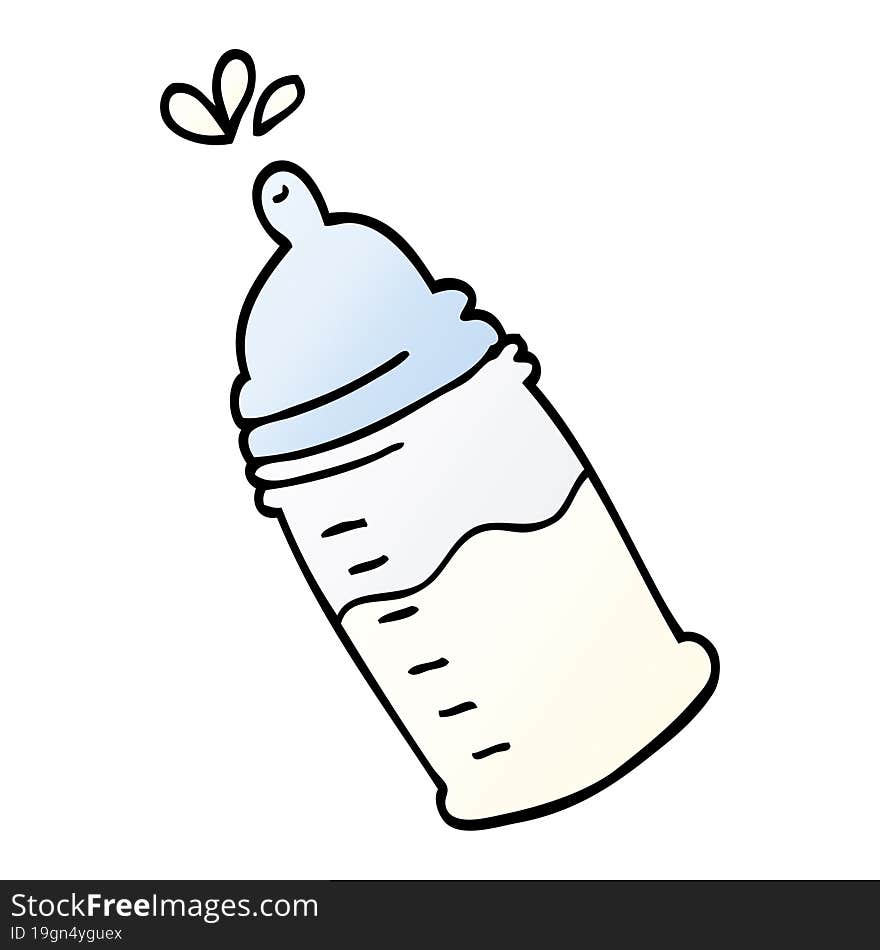 cartoon doodle baby bottle