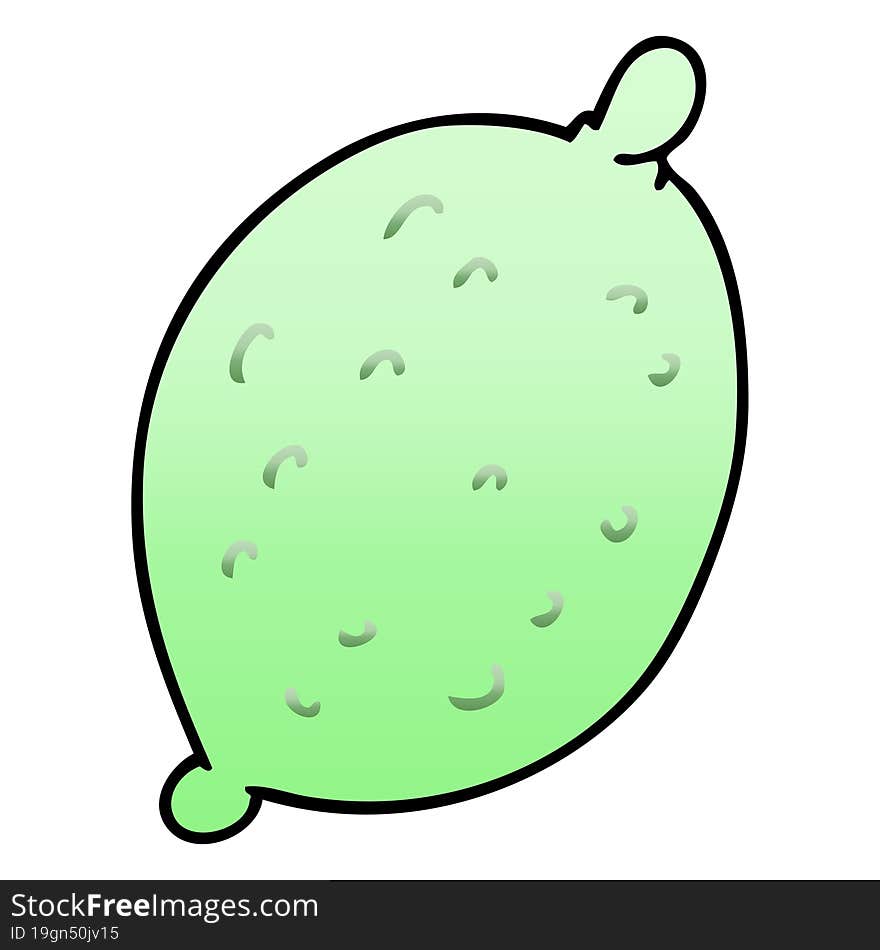 quirky gradient shaded cartoon lime