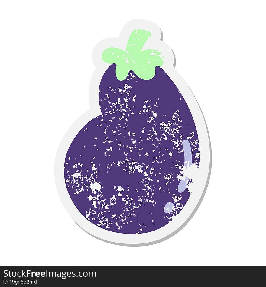 Eggplant Grunge Sticker