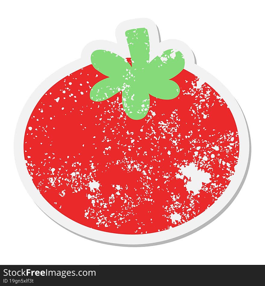 Perfectly Ripe Tomato Grunge Sticker