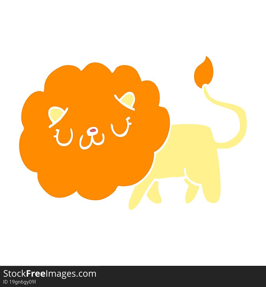 flat color style cartoon lion