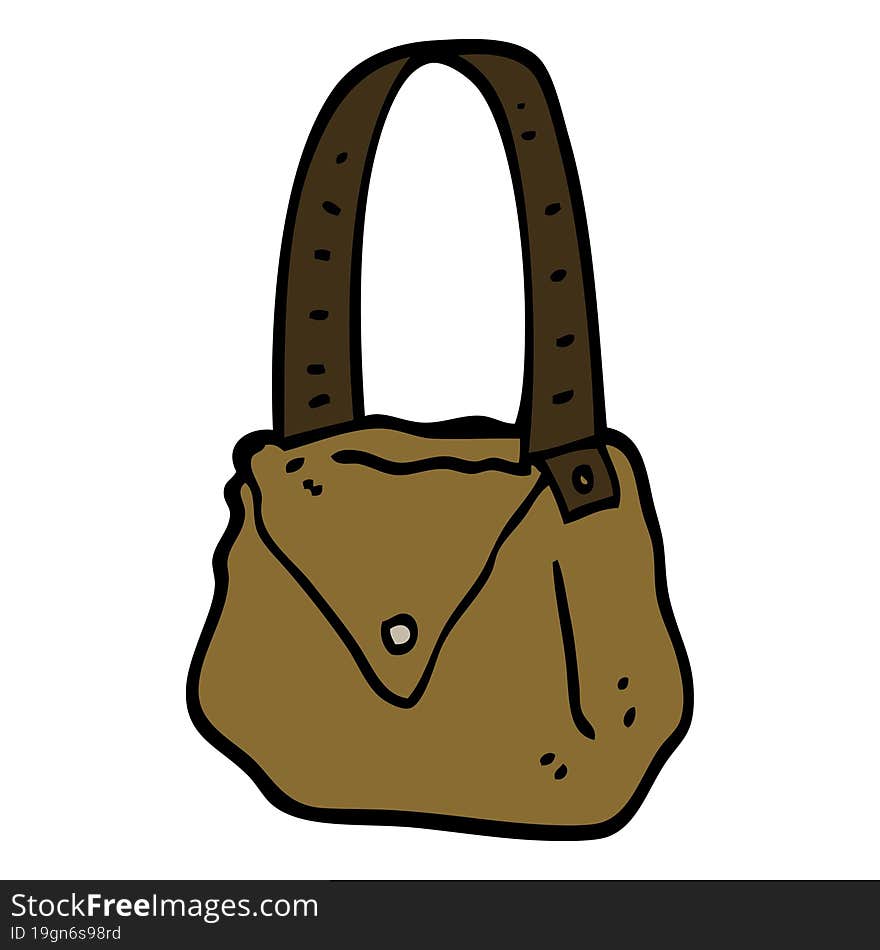 hand drawn doodle style cartoon satchel