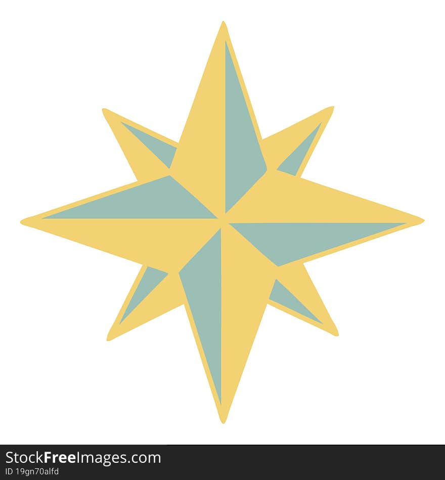 iconic tattoo style image of a star. iconic tattoo style image of a star