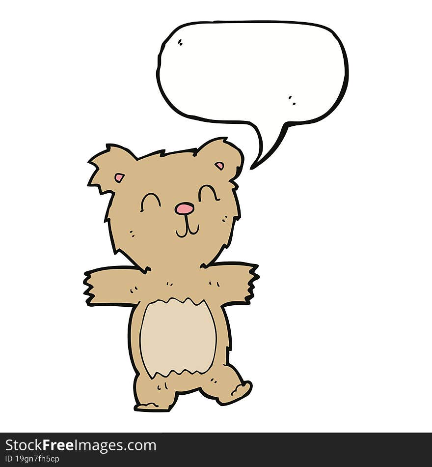 cartoon cute teddy bear with speech bubble