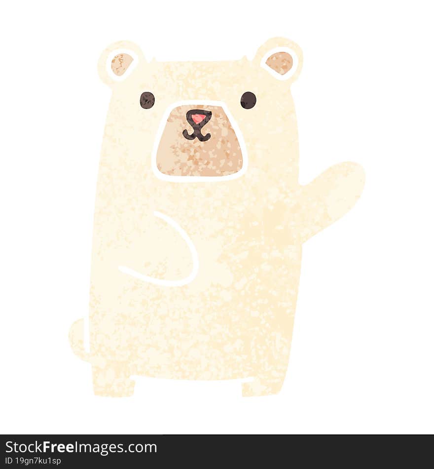 quirky retro illustration style cartoon polar bear