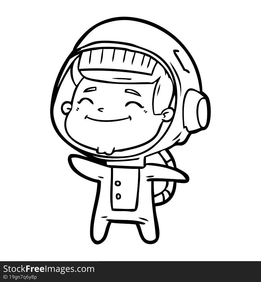 happy cartoon astronaut. happy cartoon astronaut