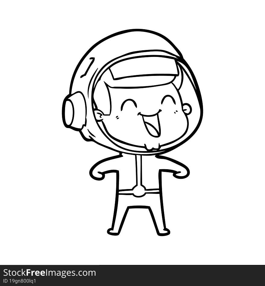 happy cartoon astronaut. happy cartoon astronaut