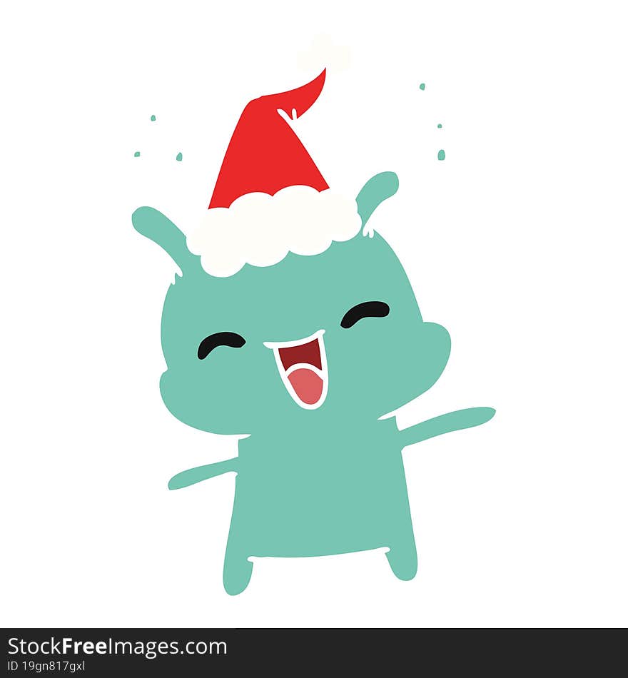 christmas cartoon of kawaii alien