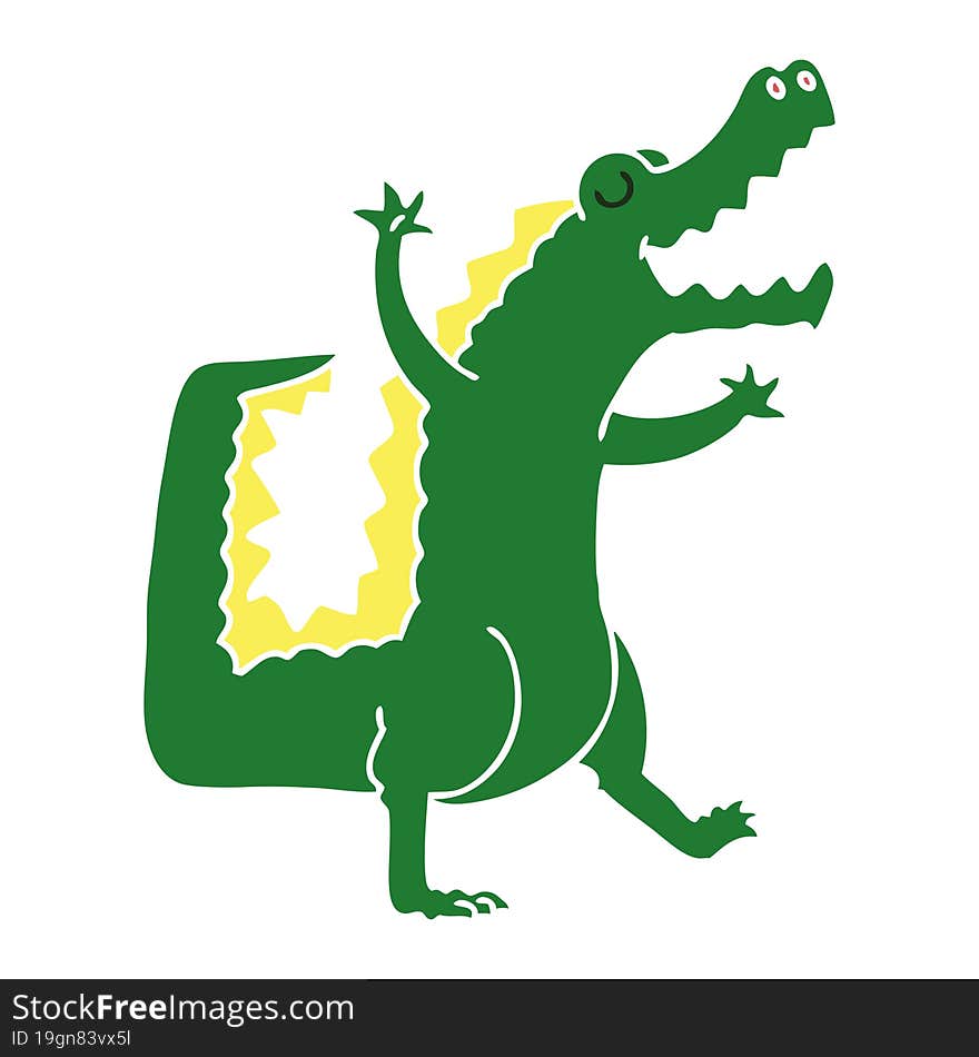 quirky hand drawn cartoon crocodile