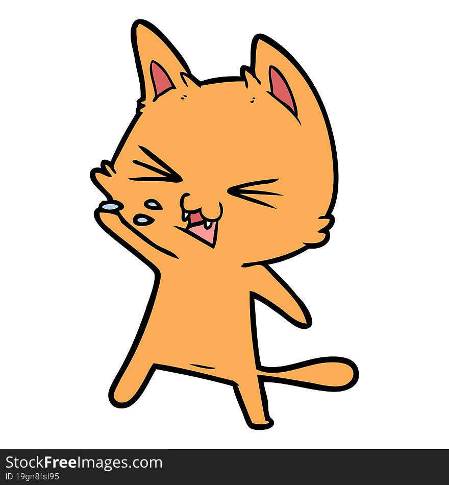 cartoon cat hissing. cartoon cat hissing