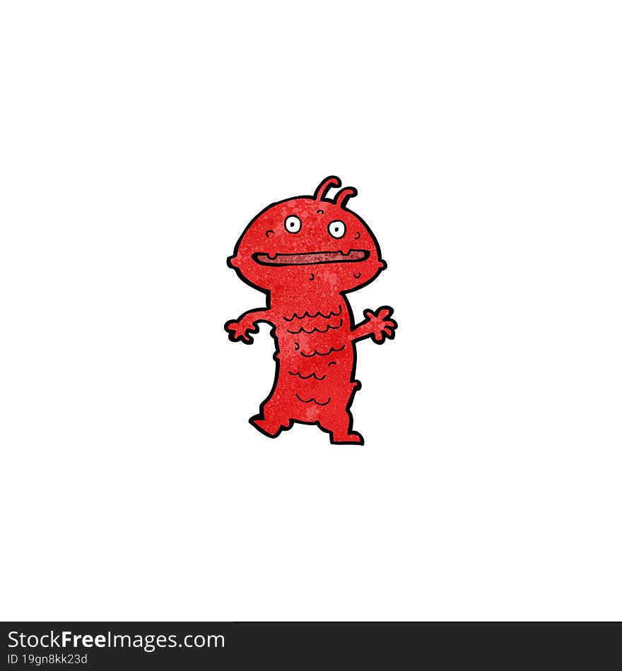 cartoon funny little monster