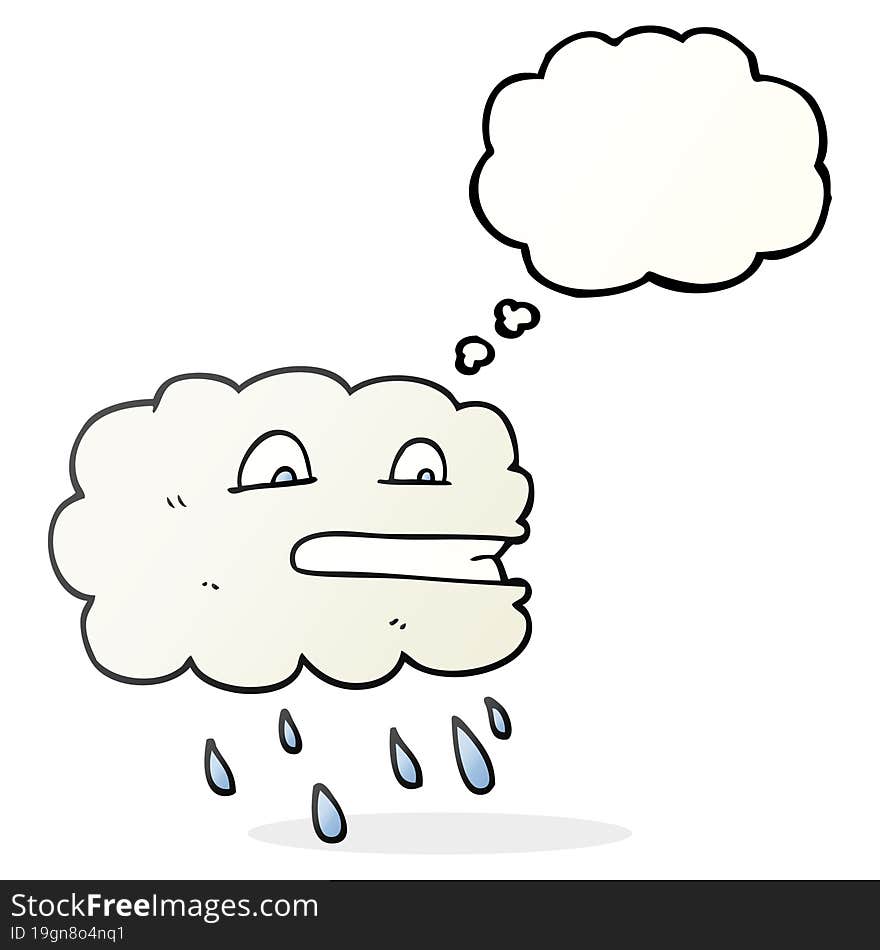 thought bubble cartoon rain cloud