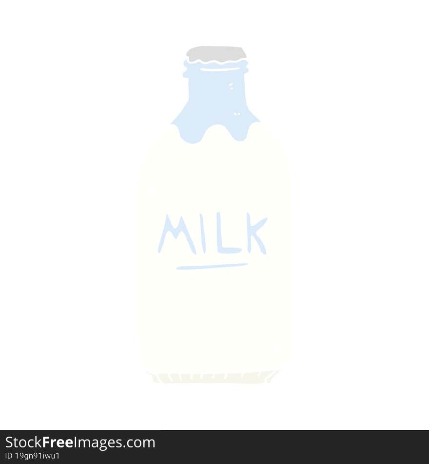 flat color illustration of a cartoon milk bottle