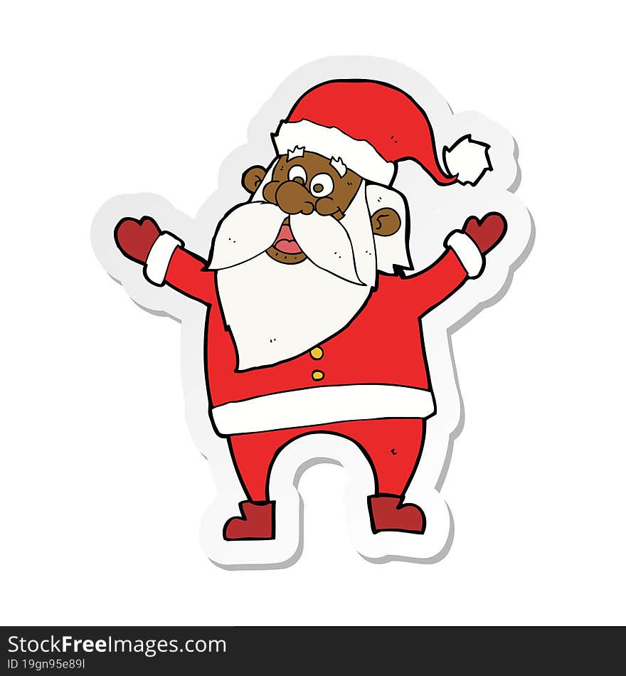 sticker of a cartoon santa claus