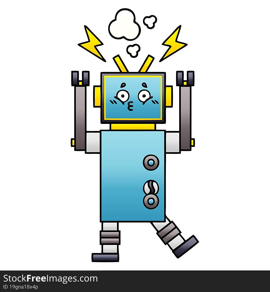 Gradient Shaded Cartoon Robot