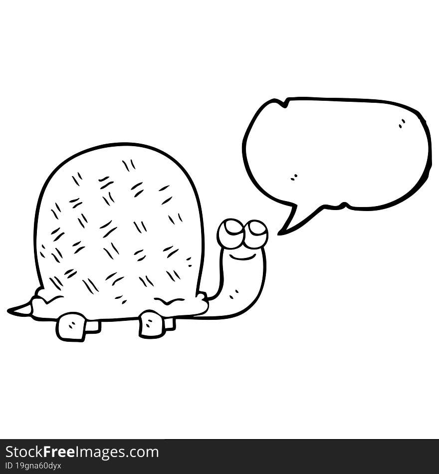 Speech Bubble Cartoon Tortoise