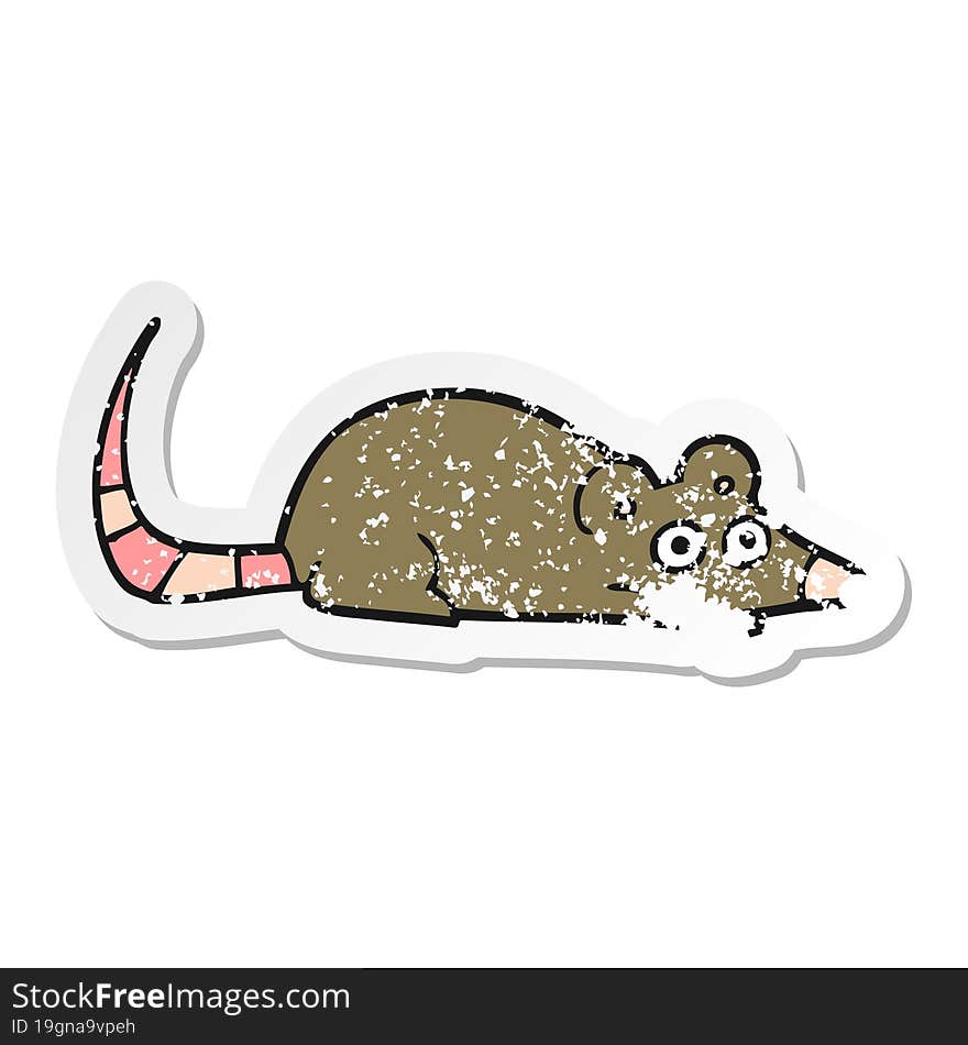 distressed sticker of a cartoon mouse