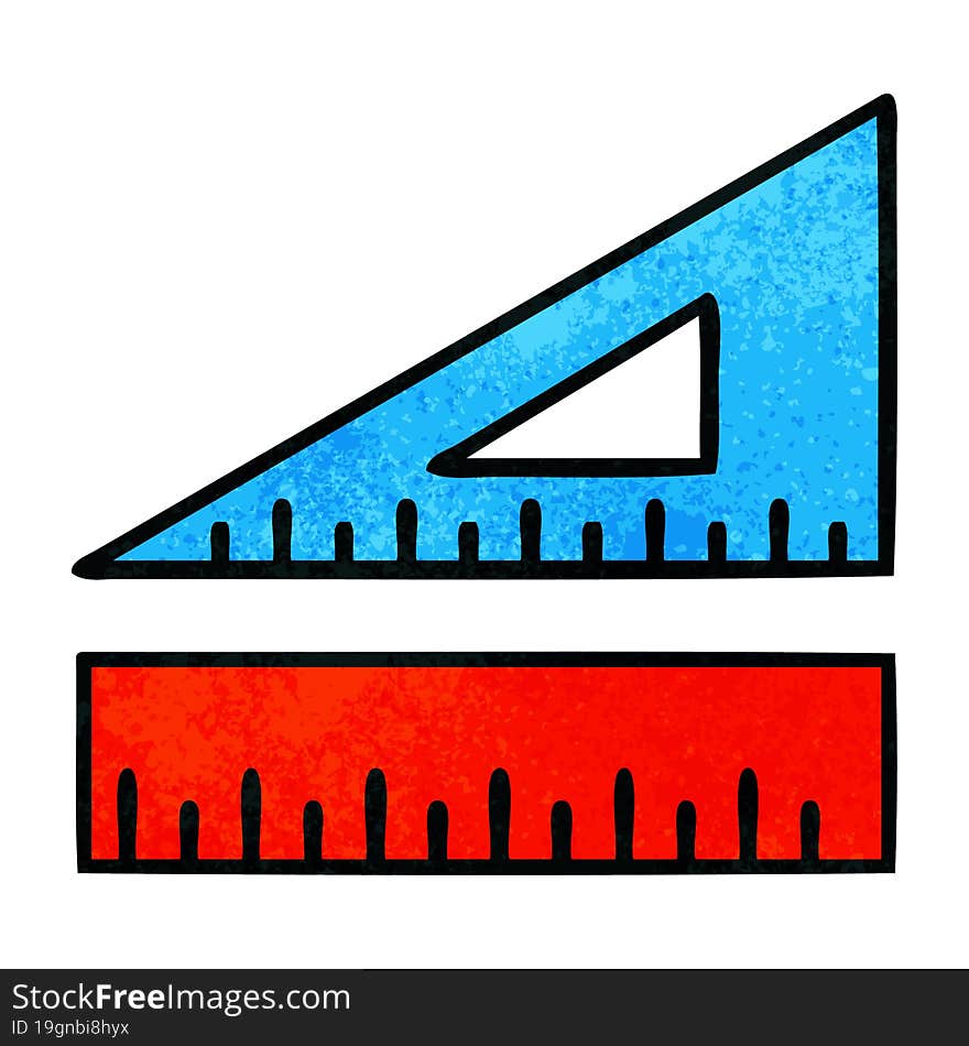 retro grunge texture cartoon of a maths set