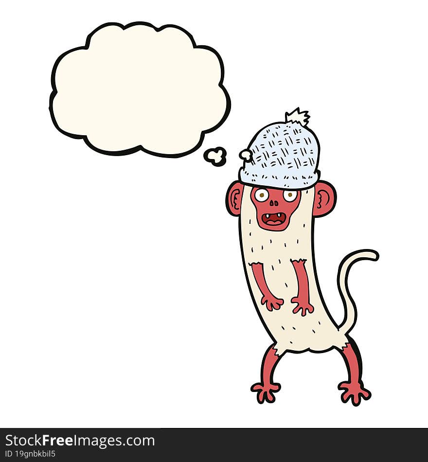 Cartoon Crazy Monkey With Thought Bubble