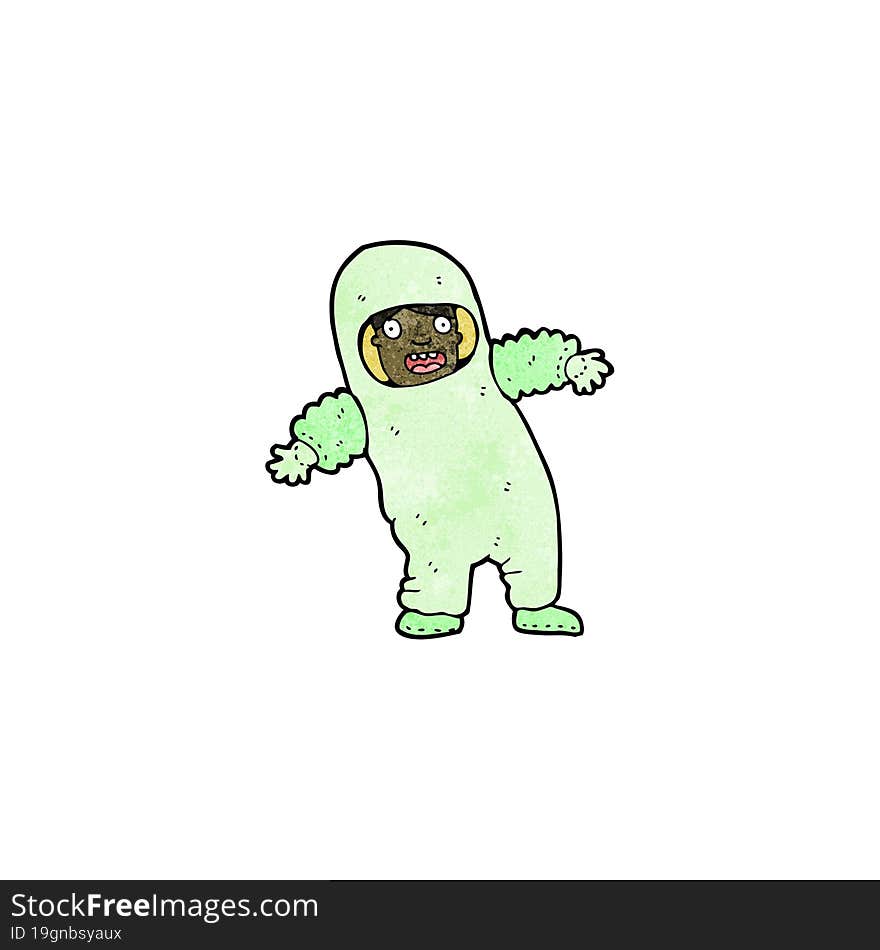 Cartoon Man In Protective Clothing