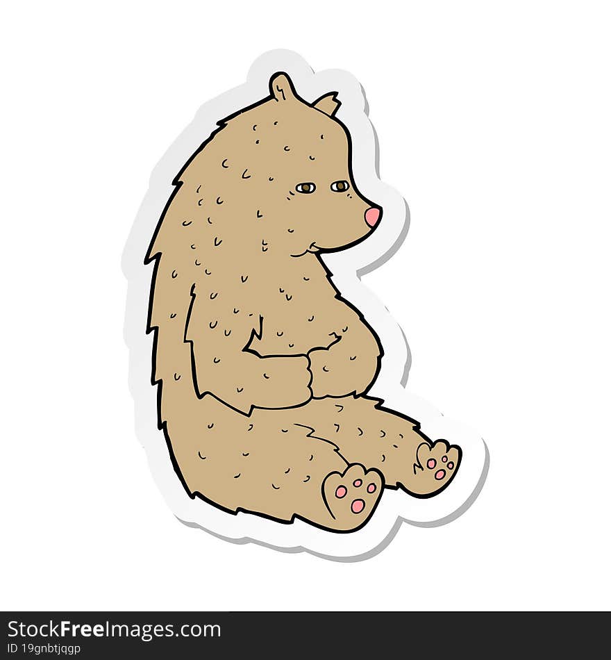 Sticker Of A Cute Cartoon Bear