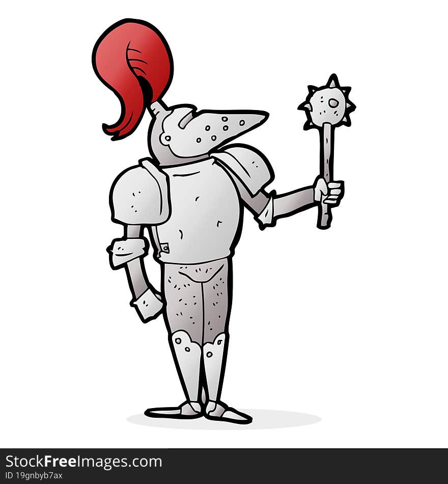 freehand drawn cartoon medieval knight