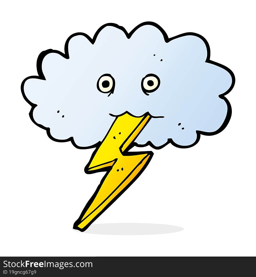 cartoon lightning bolt and cloud