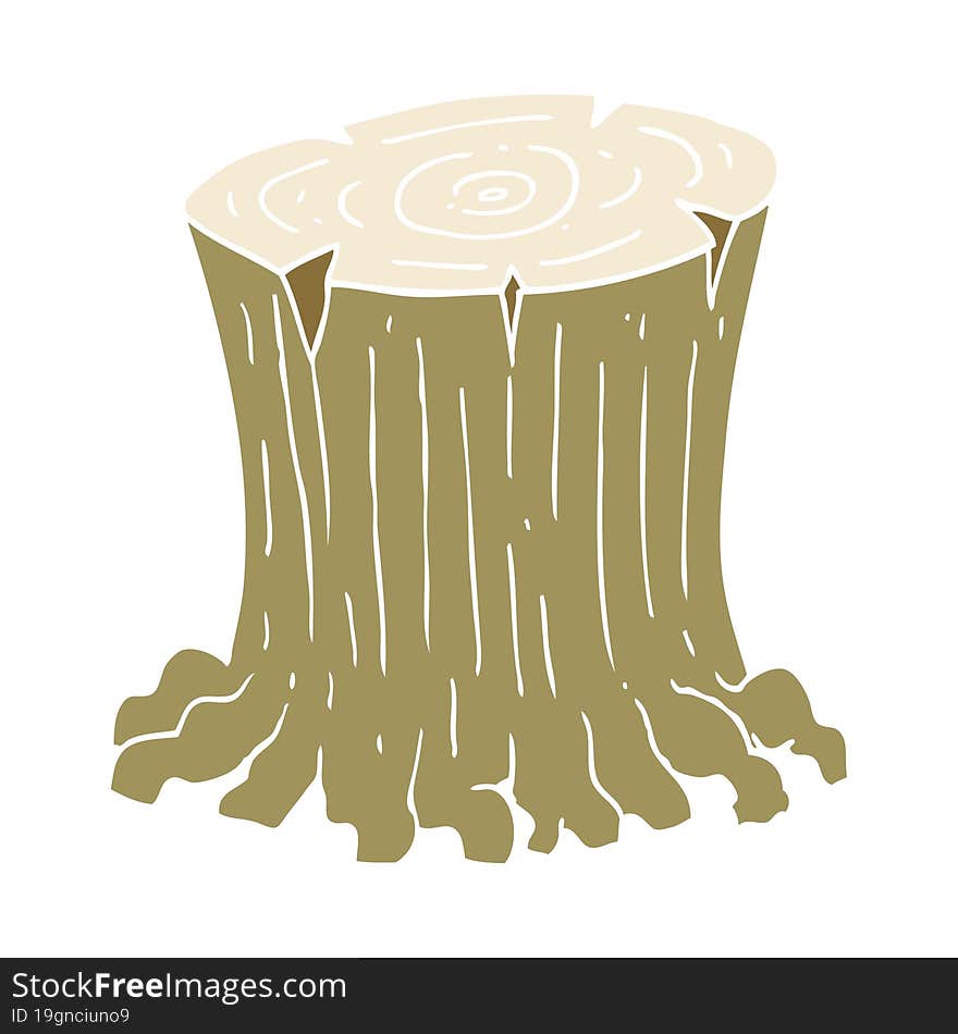 flat color illustration of big tree stump. flat color illustration of big tree stump