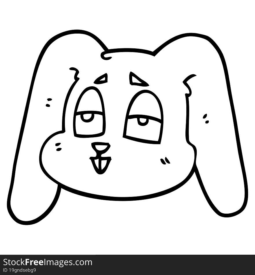 line drawing cartoon bunny rabbit