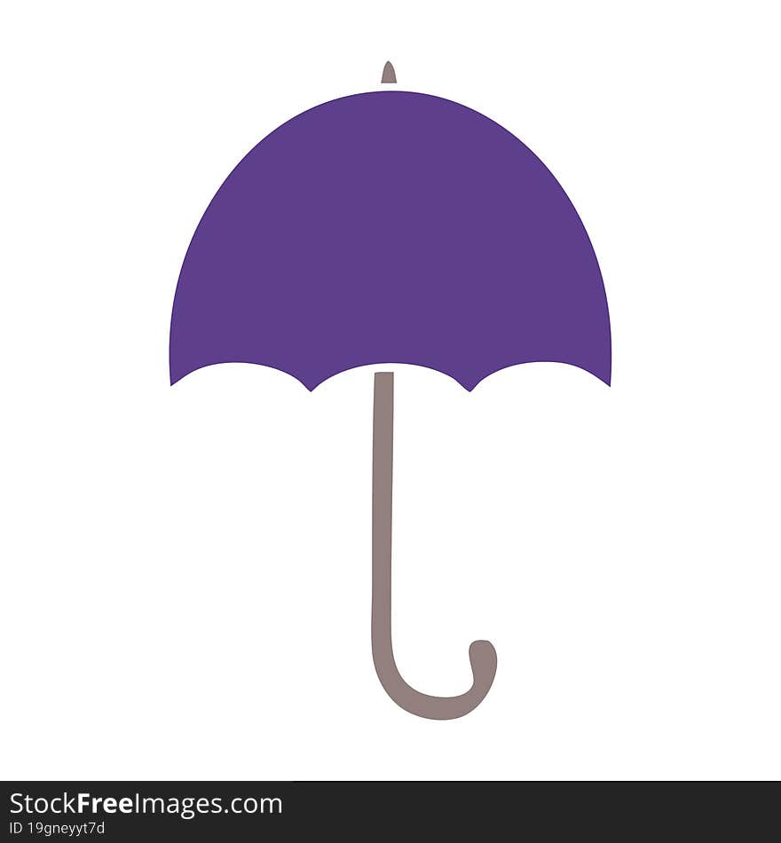 Flat Color Retro Cartoon Open Umbrella