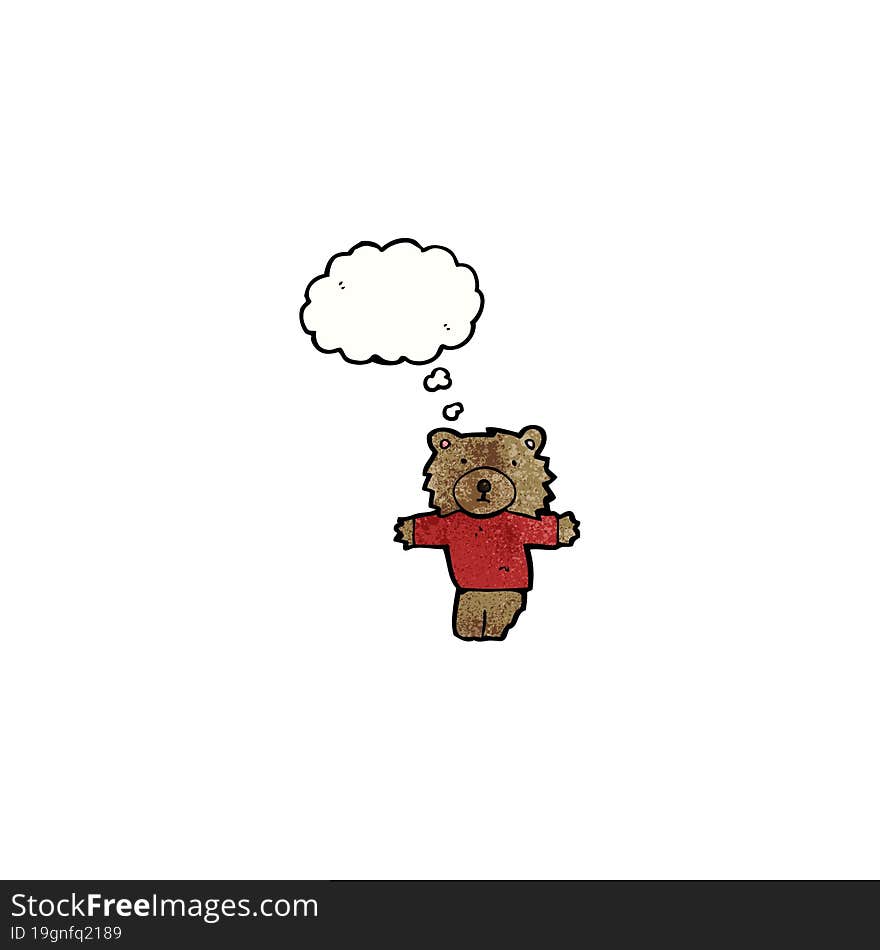 Cartoon Teddy Bear With Thought Bubble