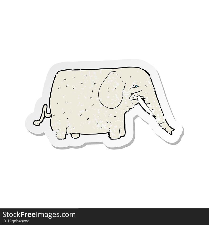 retro distressed sticker of a cartoon big elephant