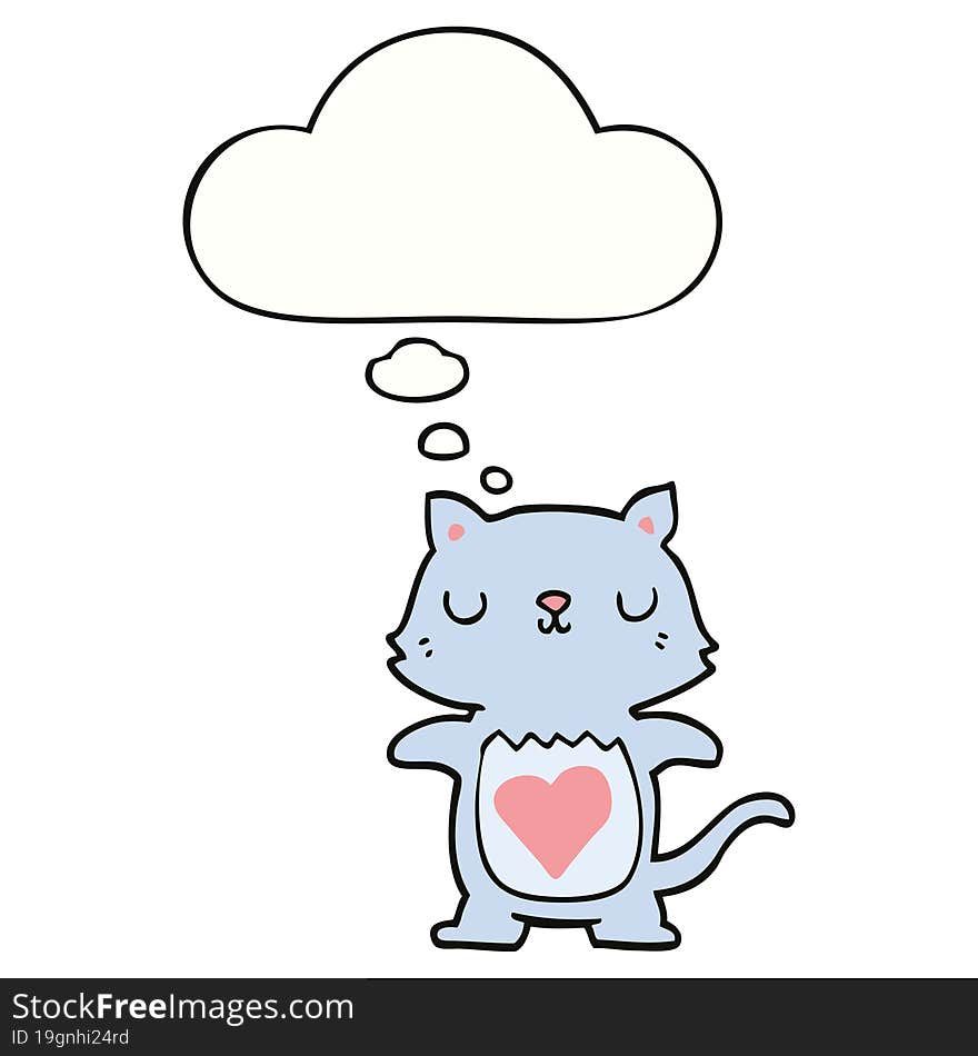 cute cartoon cat with thought bubble. cute cartoon cat with thought bubble