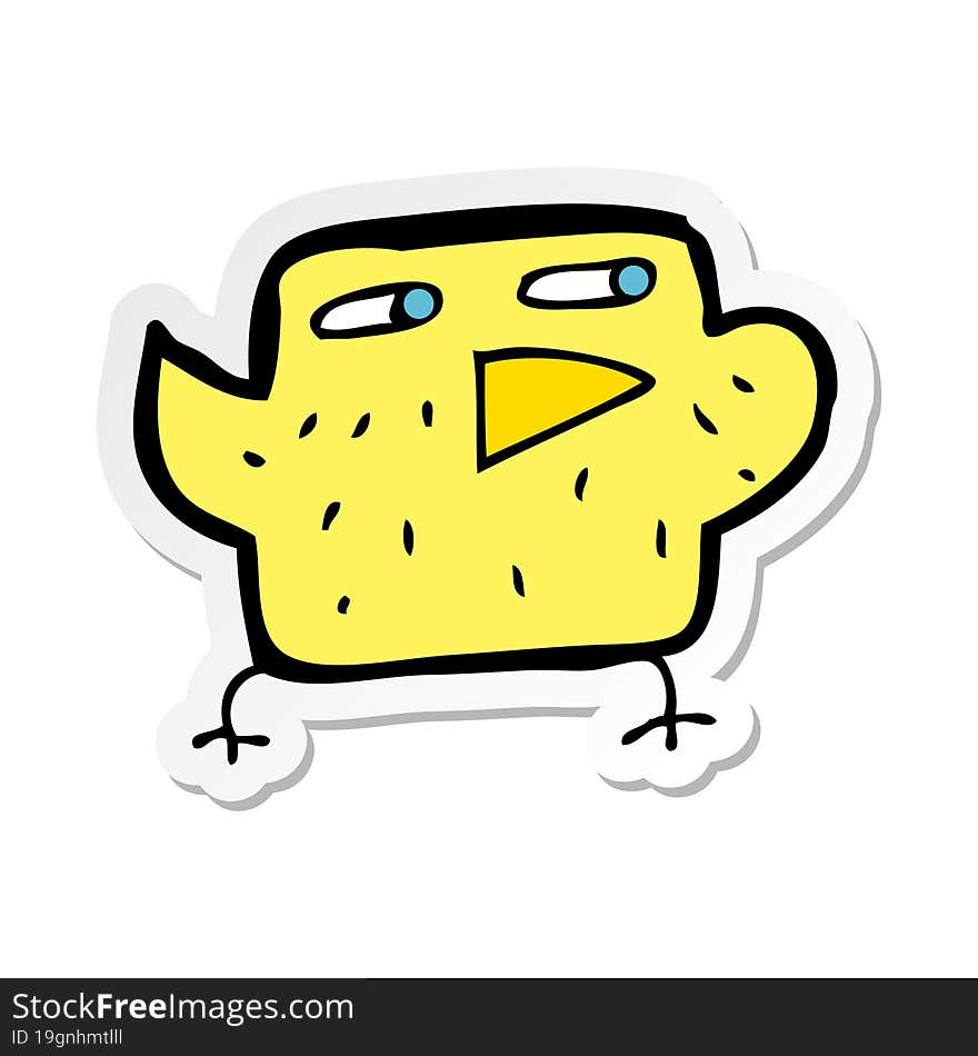 sticker of a cartoon bird