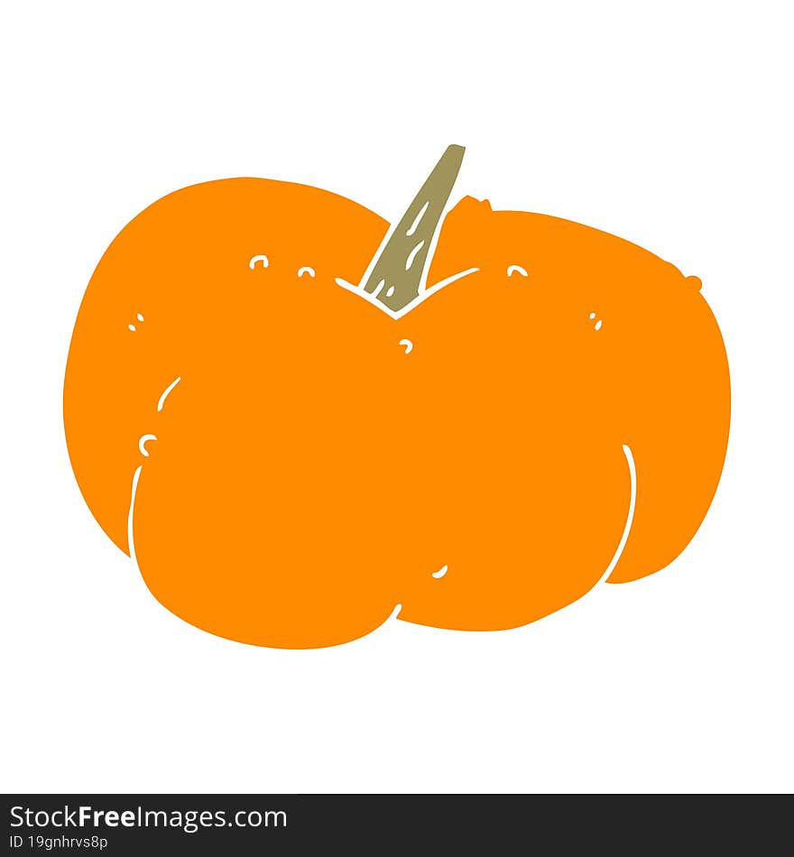 Flat Color Style Cartoon Pumpkin Squash