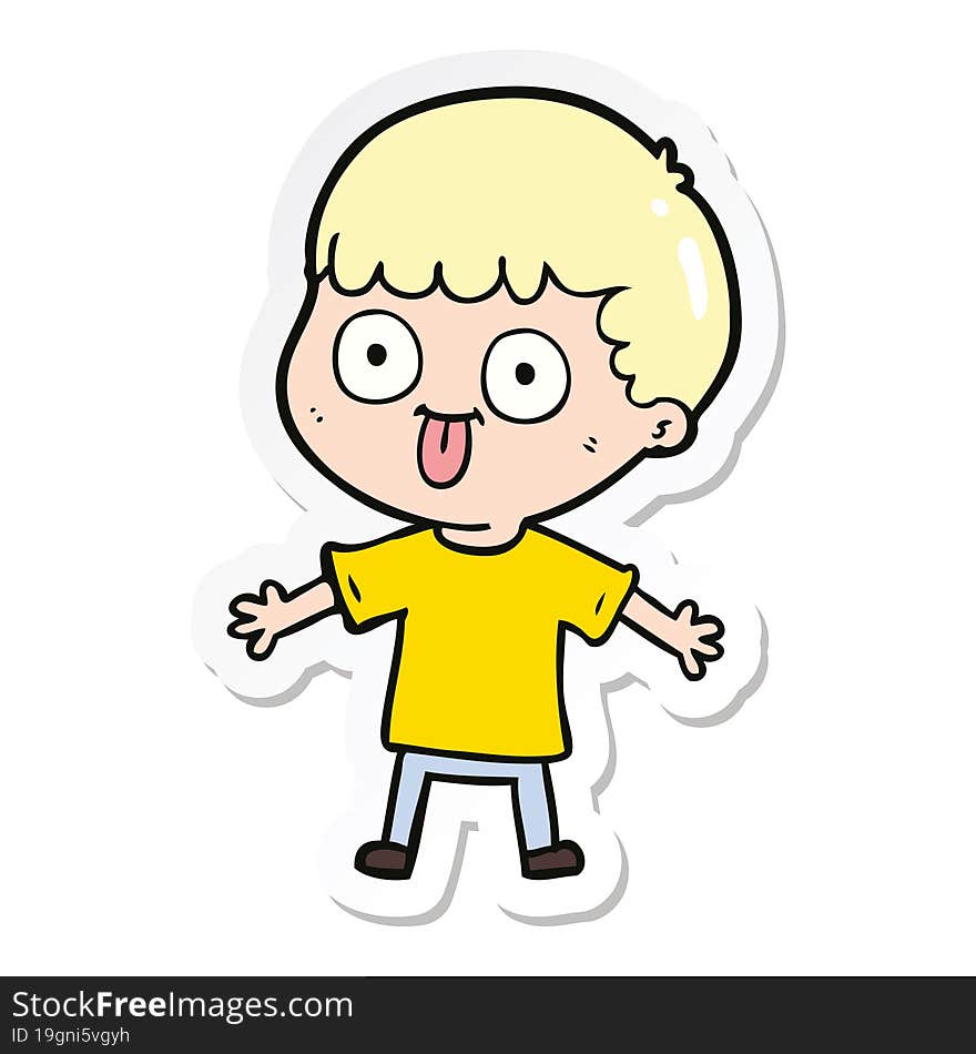 sticker of a cartoon man staring