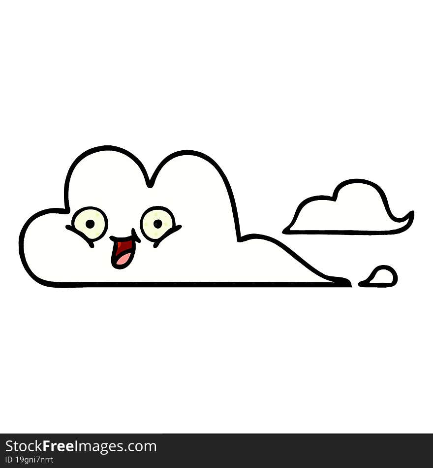 Comic Book Style Cartoon Happy Cloud