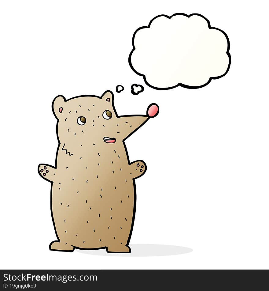 Funny Cartoon Bear With Thought Bubble